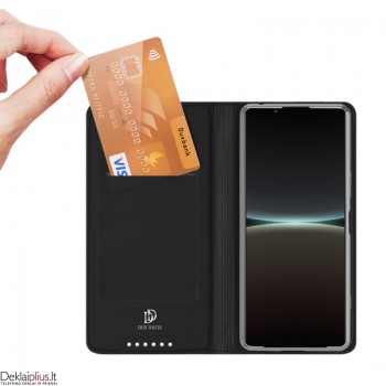Dux Ducis Skin Pro dirbtinės odos dėklas - juodas (Sony Xperia 5 IV) Dux Ducis Skin Pro dirbtinės odos dėklas - juodas (Sony Xperia 5 IV)